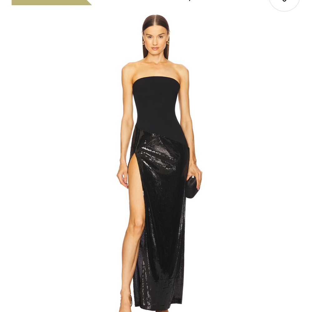 Chic Black Strapless Sequin Dress